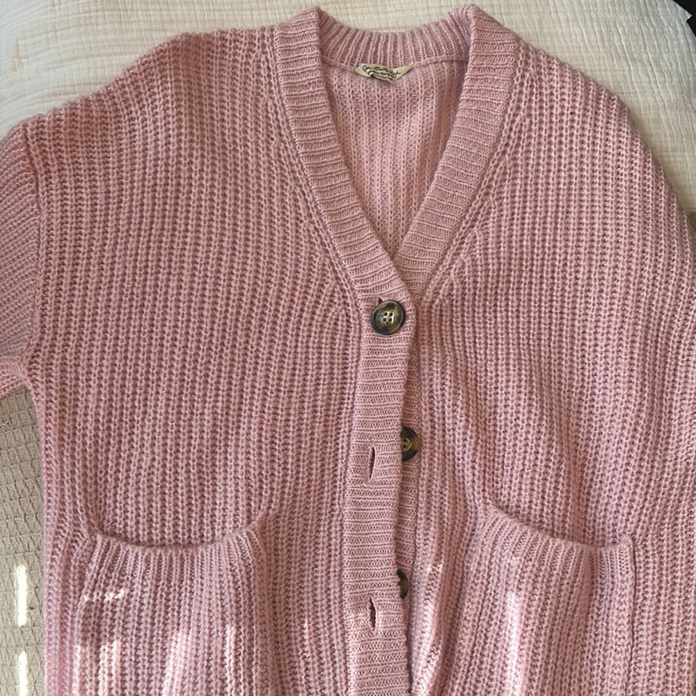 Cozy Pink Knit Cardigan